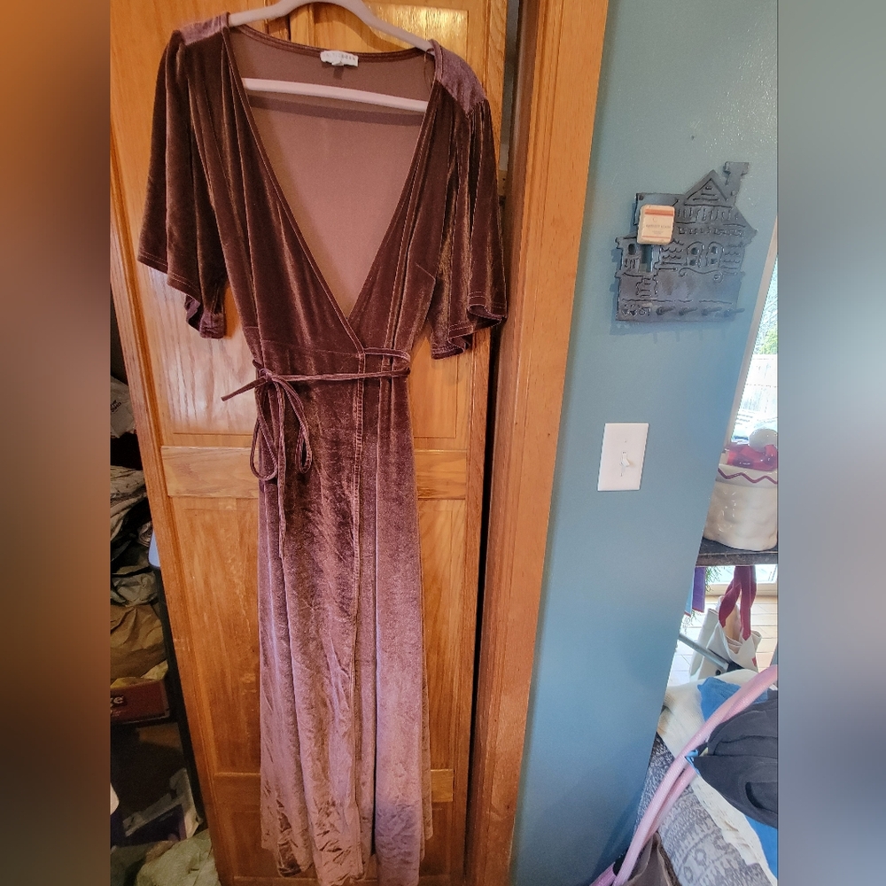 Baltic Born Velvet Dress in Mauve